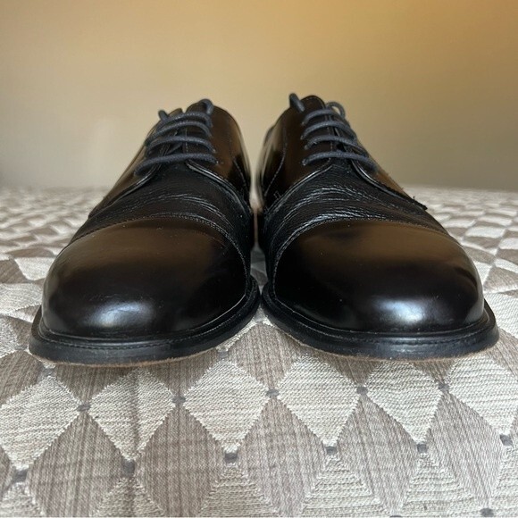 Florsheim Black Leather Cap Toe Lace Up Oxford Shoes Men 11 D Dress Work Classic - Picture 8 of 15
